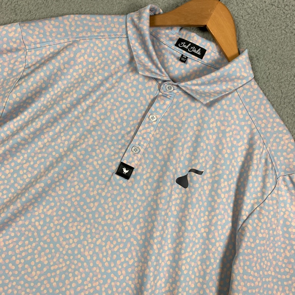 Bad Birdie Polo Shirt Mens 2XL XXL Infinity Dots Short Sleeve Jersey Golf UPF50+